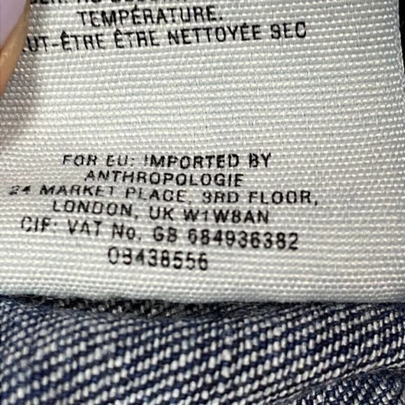 Pilcro & the Letterpress Stet Whiskered Blue Denim Jeans Crop Straight Sz 26 - Picture 9 of 11